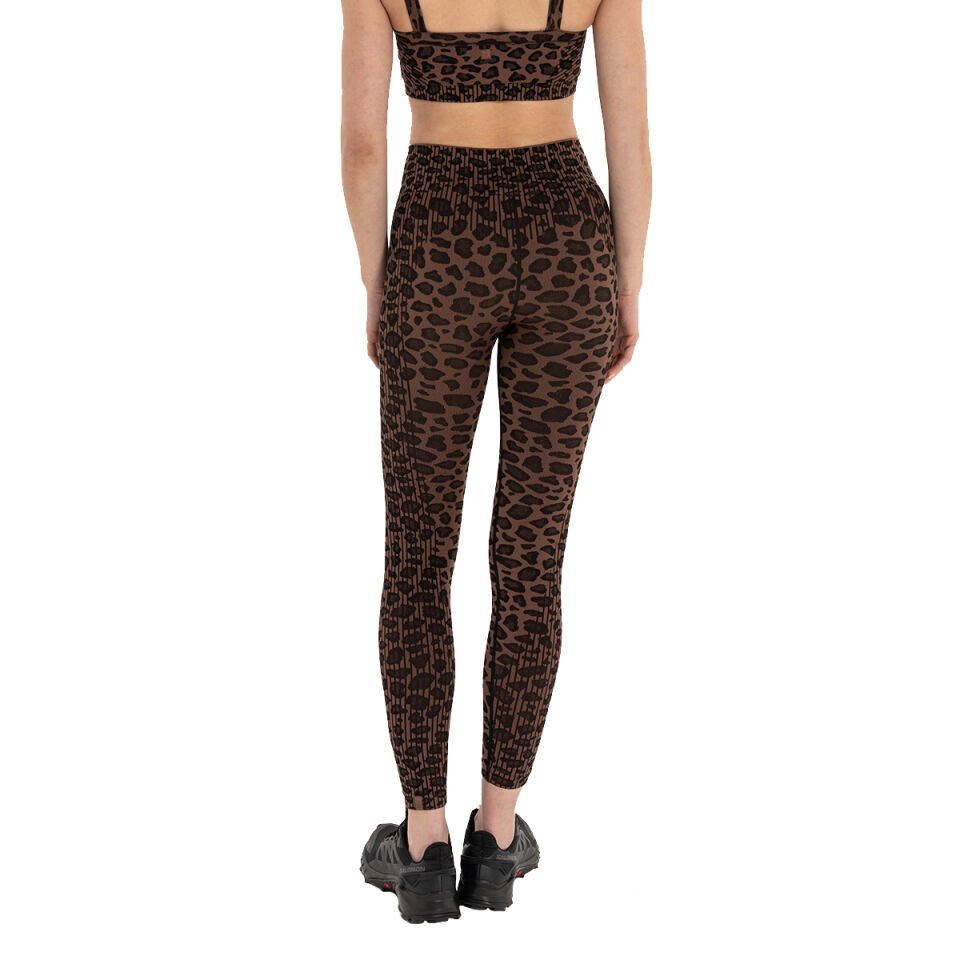 Leopar Desen Seamless Toparlayıcı Tayt