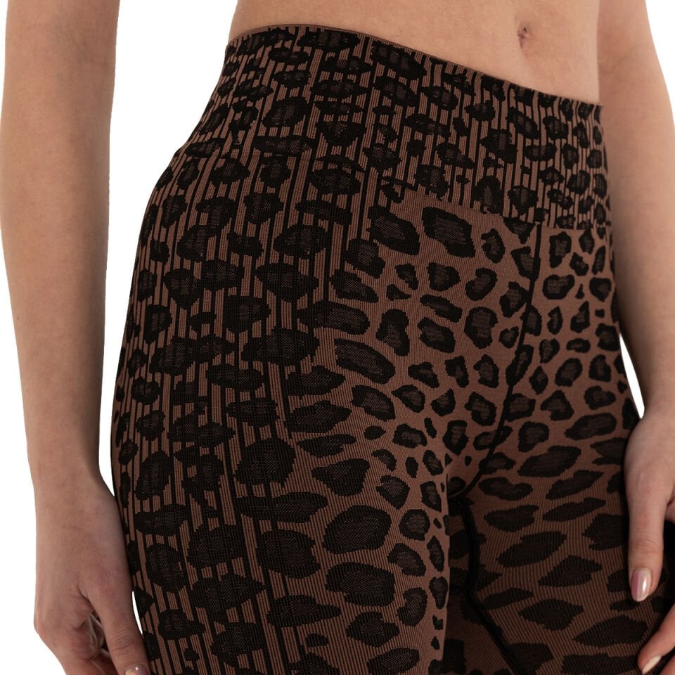 Leopar Desen Seamless Toparlayıcı Tayt