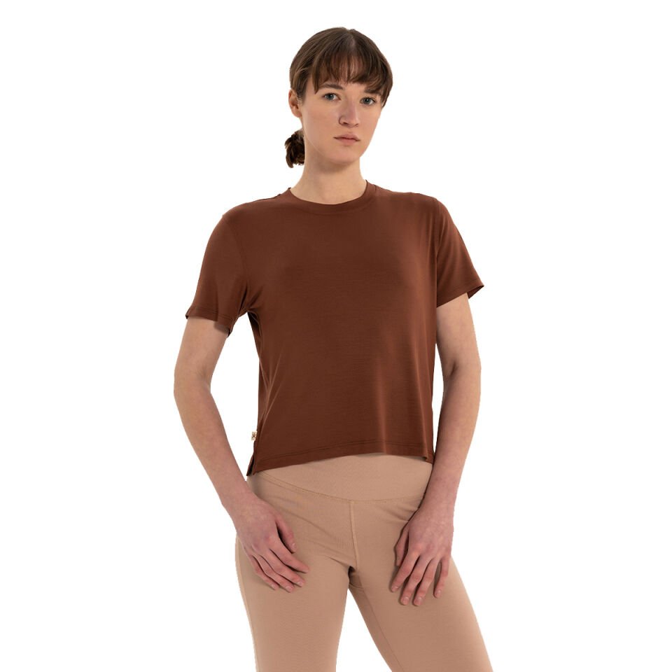 Modal Bisiklet Yaka Basic Yoga T-Shirt