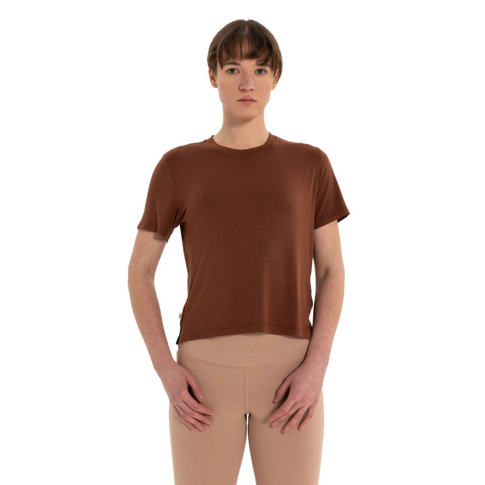 Modal Bisiklet Yaka Basic Yoga T-Shirt