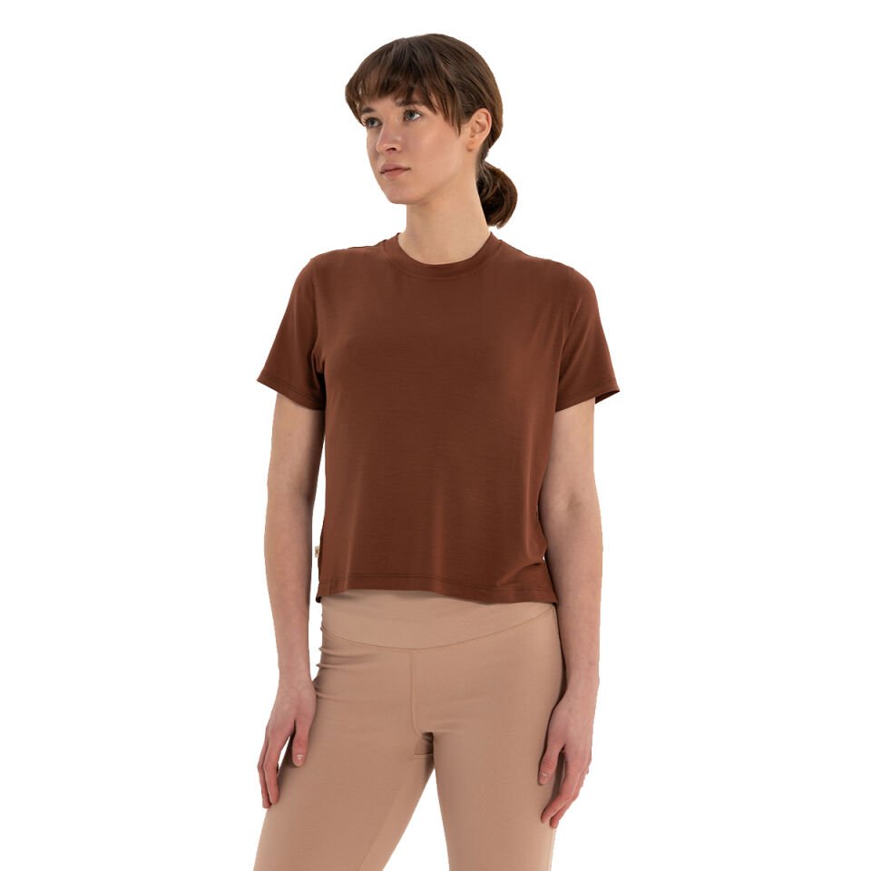 Modal Bisiklet Yaka Basic Yoga T-Shirt