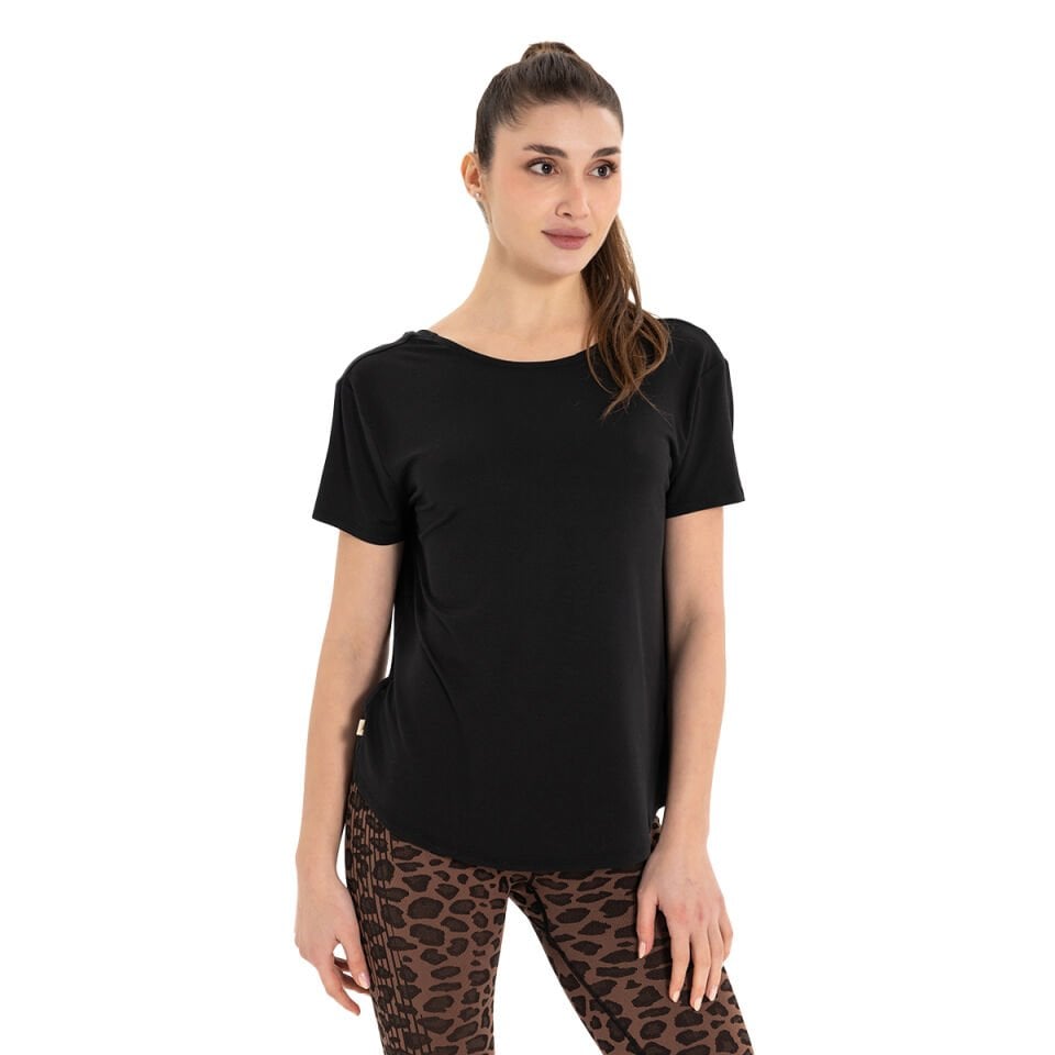 Sırt Detay Modal Yoga T-Shirt