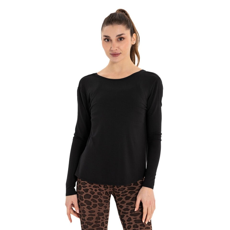 Back Detail Long Sleeve Modal Yoga T-Shirt
