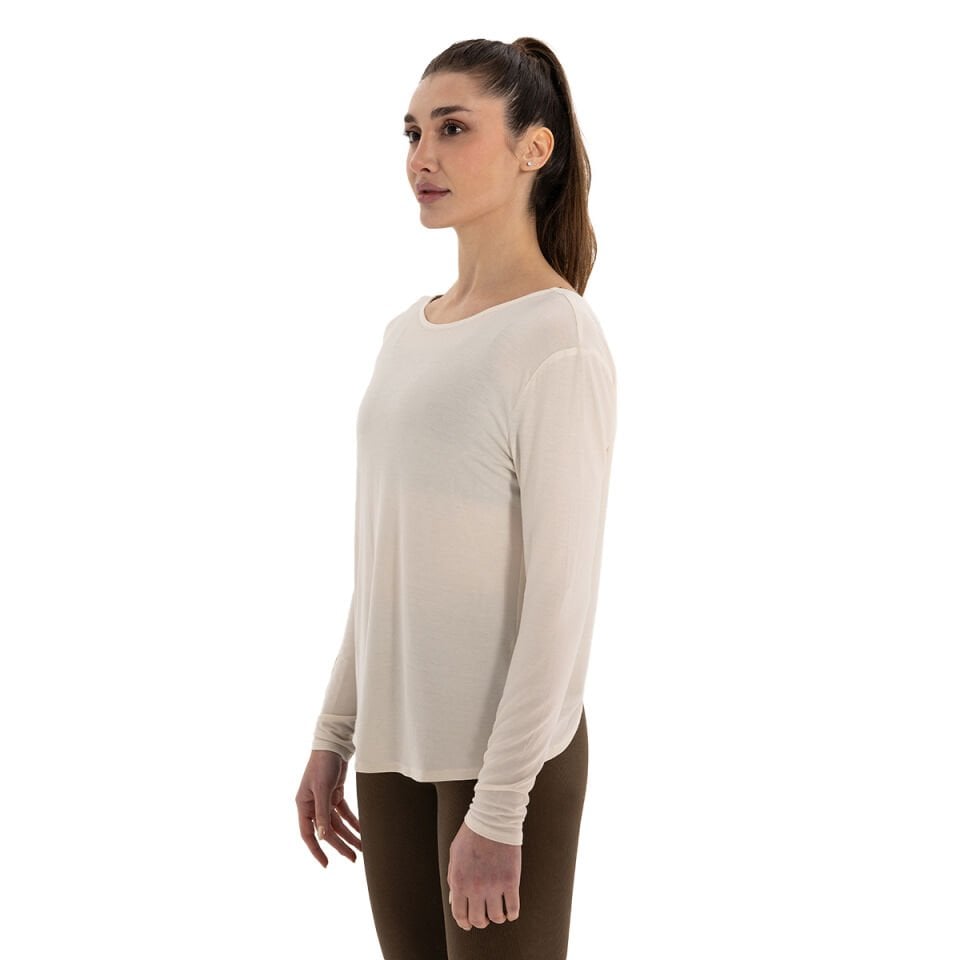 Back Detail Long Sleeve Modal Yoga T-Shirt