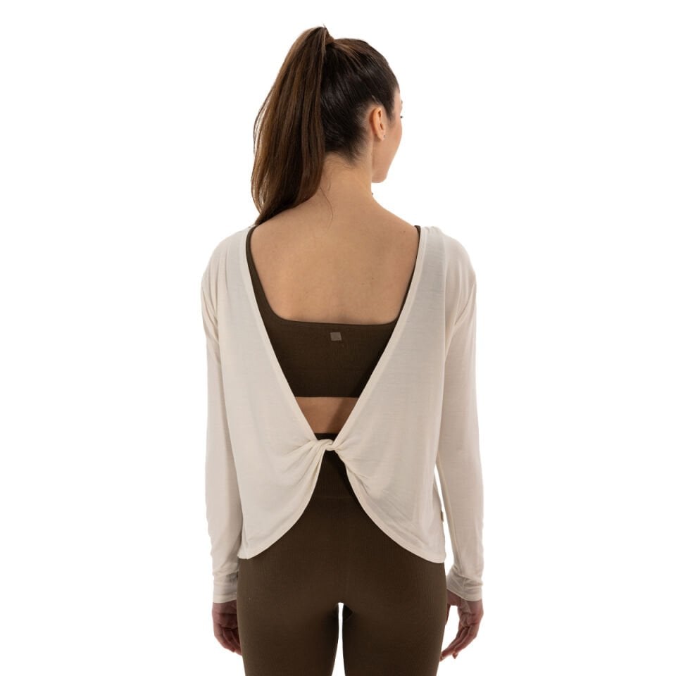 Back Detail Long Sleeve Modal Yoga T-Shirt