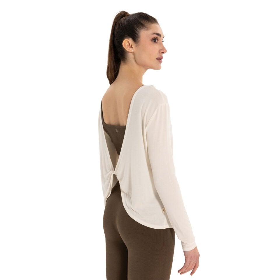 Back Detail Long Sleeve Modal Yoga T-Shirt