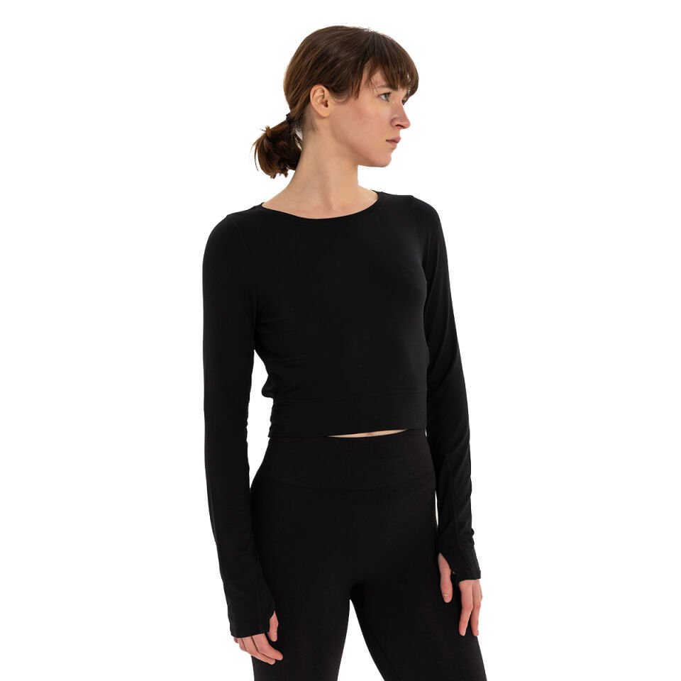 Back Triangle Detail Finger-Slotted Modal T-Shirt