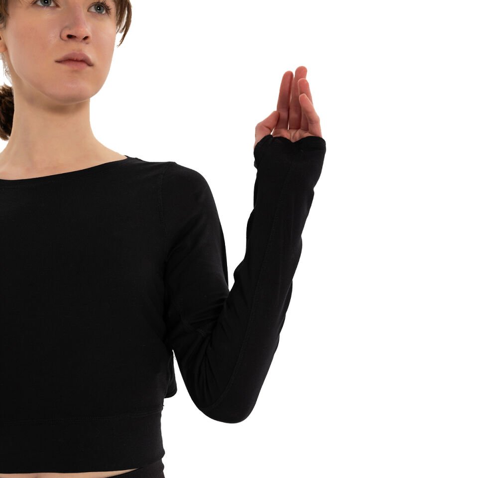 Back Triangle Detail Finger-Slotted Modal T-Shirt