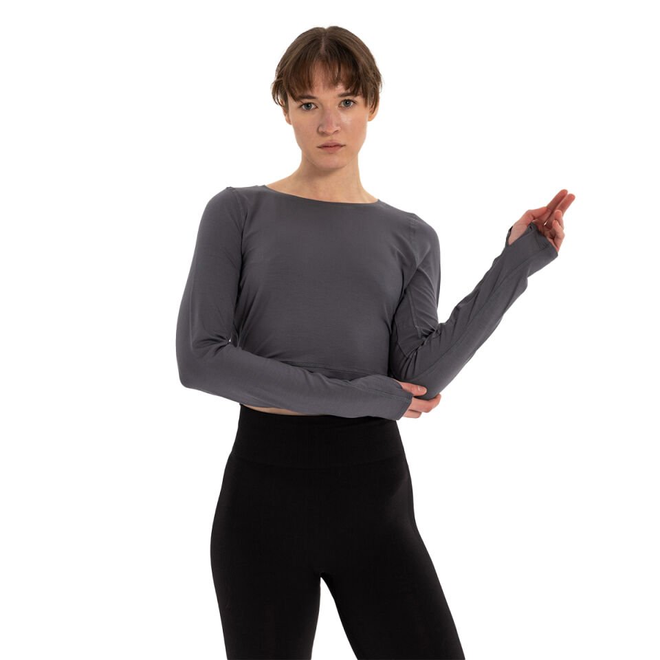 Back Triangle Detail Finger-Slotted Modal T-Shirt