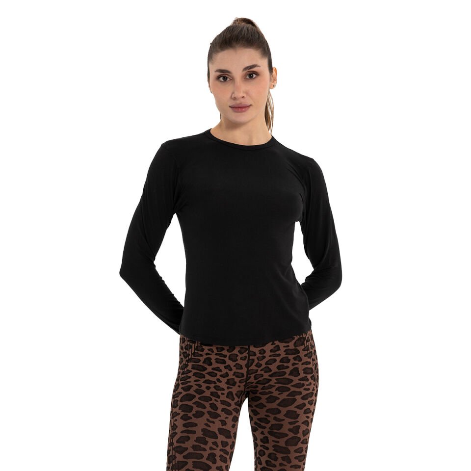 Inguz Uzun Kollu Basic Modal Yoga T-Shirt