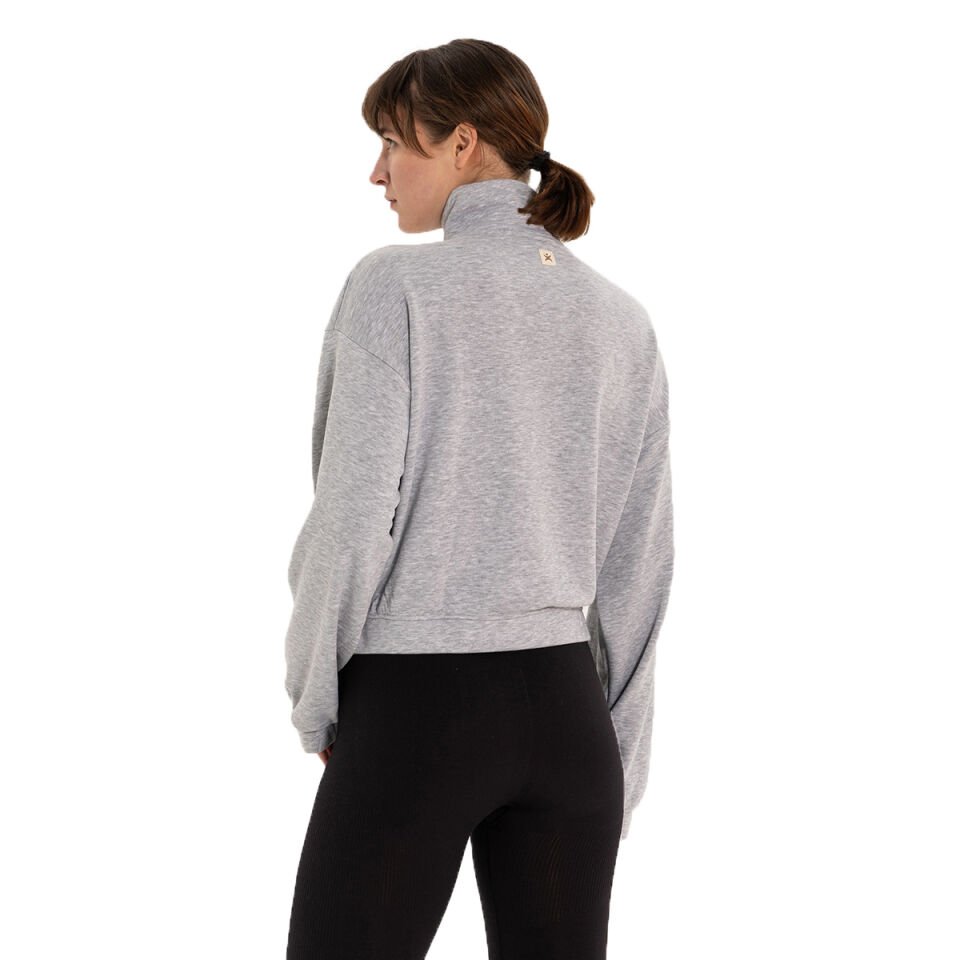 Stand Collar Zippered Sweatshirt