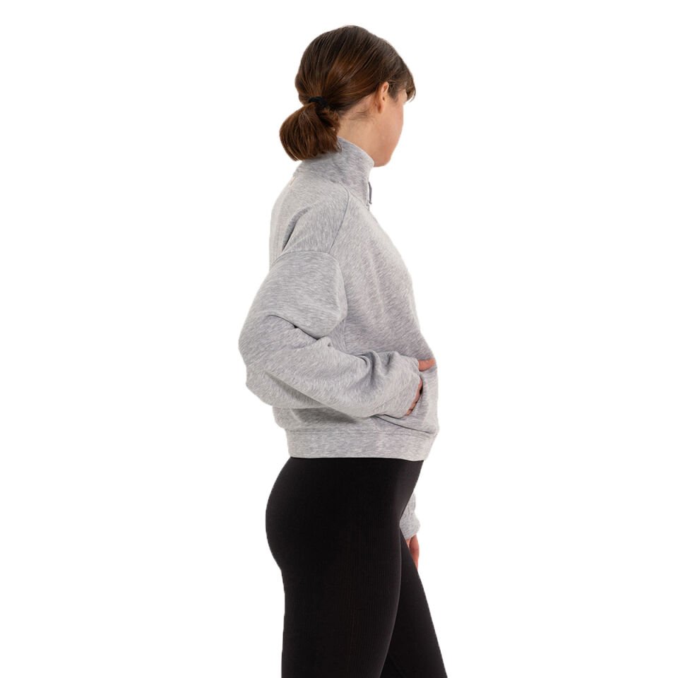 Stand Collar Zippered Sweatshirt