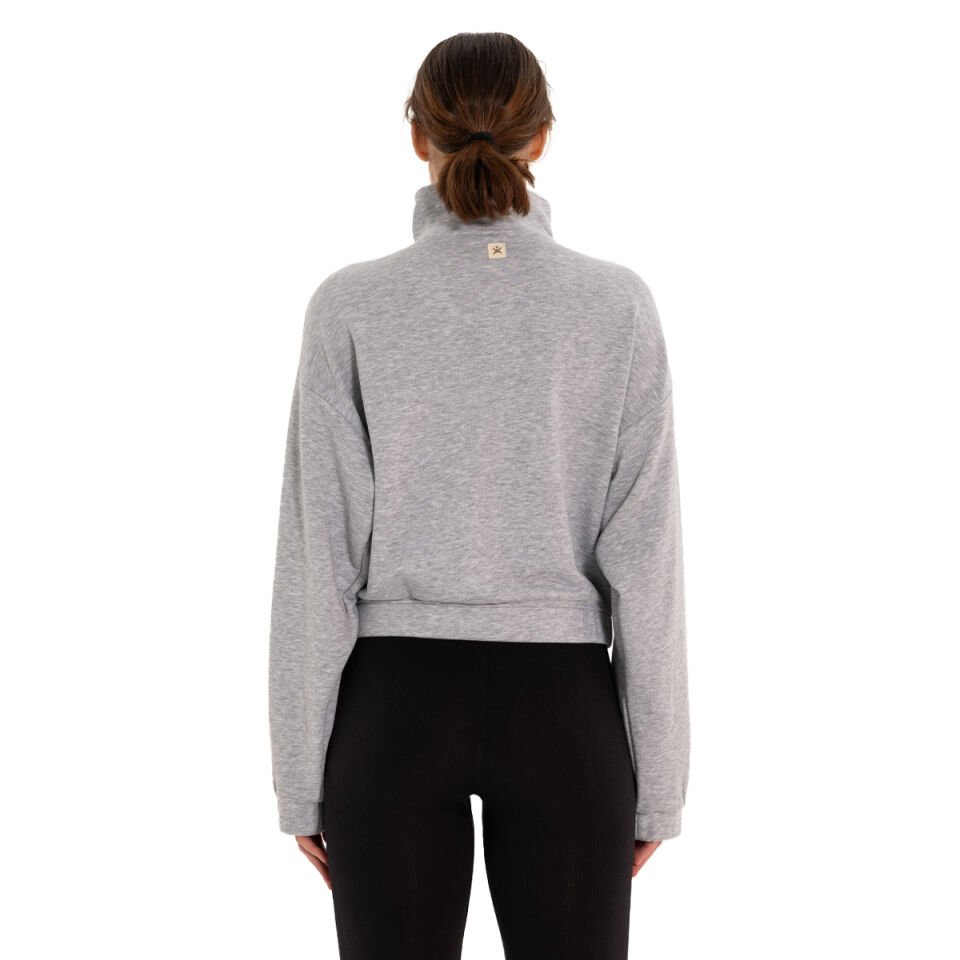 Stand Collar Zippered Sweatshirt