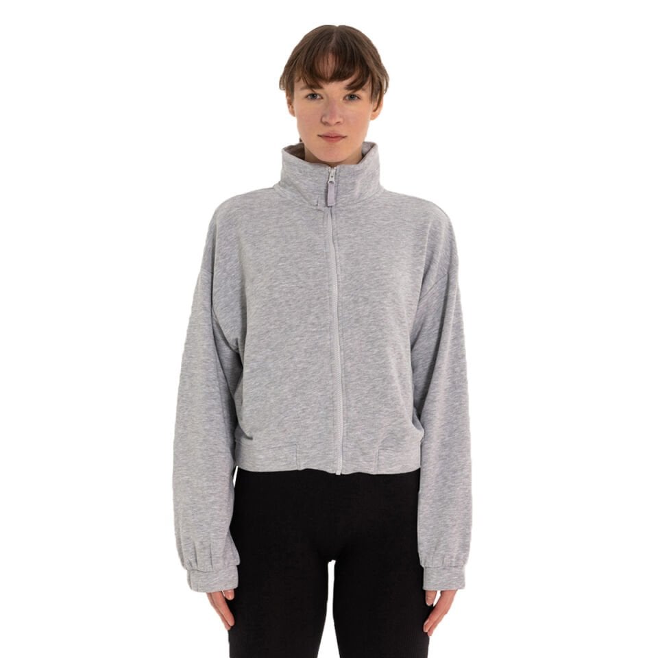 Stand Collar Zippered Sweatshirt