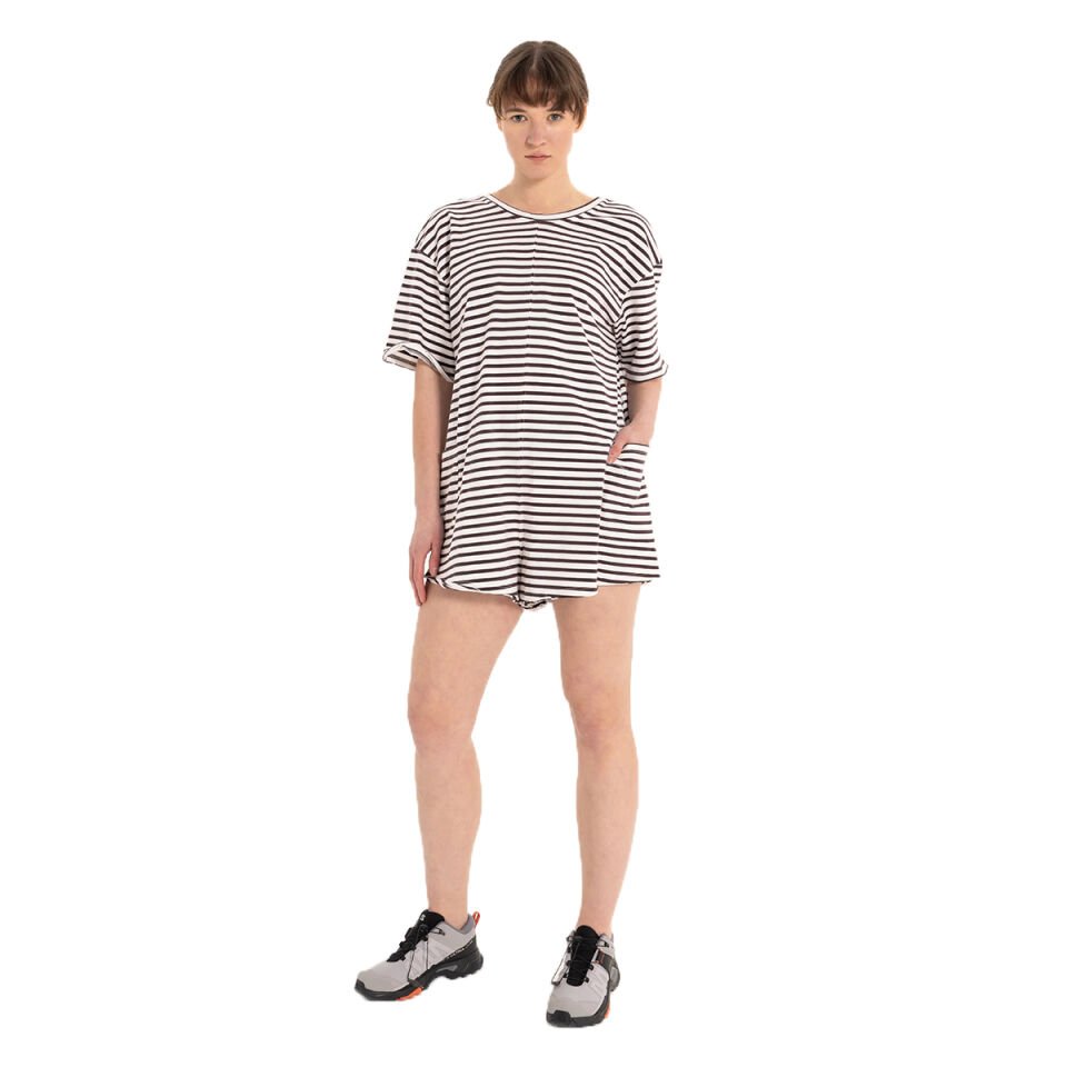 Striped 100% Cotton Shorts Overalls