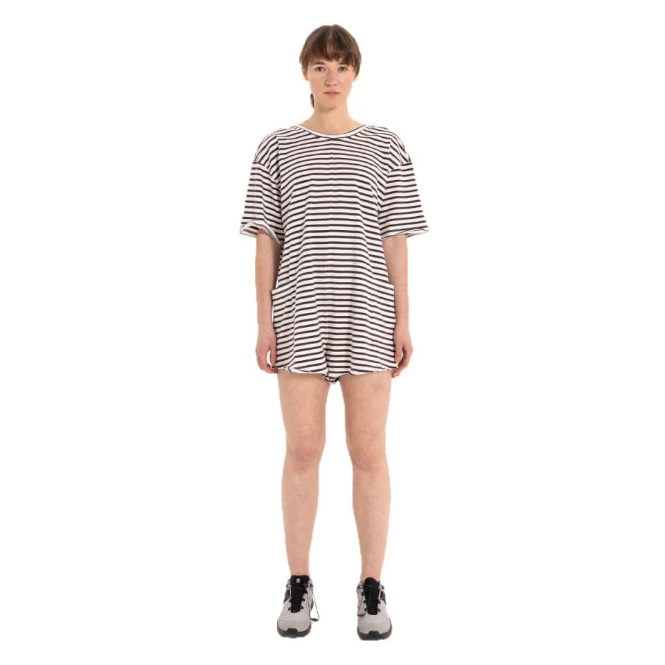 Striped 100% Cotton Shorts Overalls