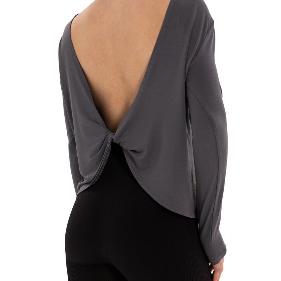 Back Detail Long Sleeve Modal Yoga T-Shirt