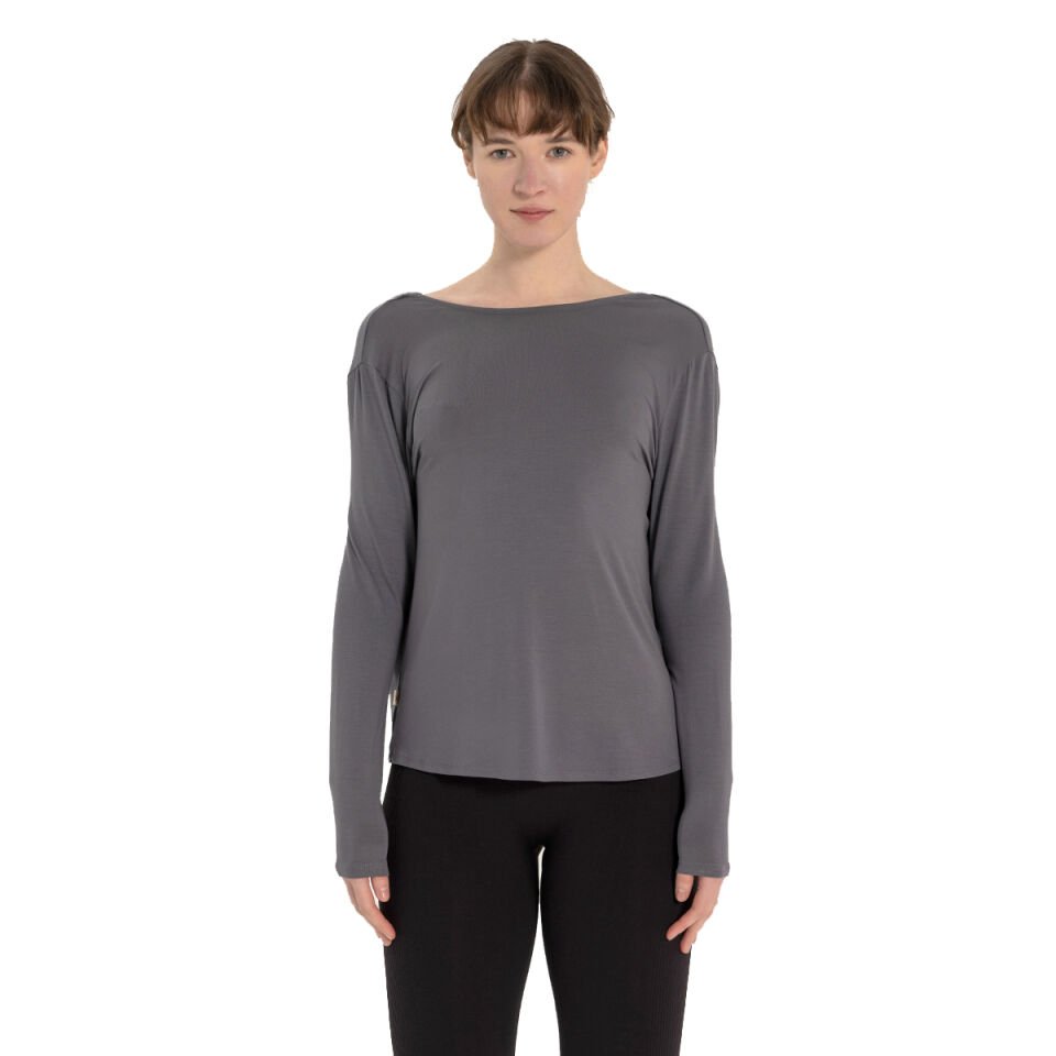 Inguz Sırt Detay Uzun Kollu Modal Yoga T-Shirt
